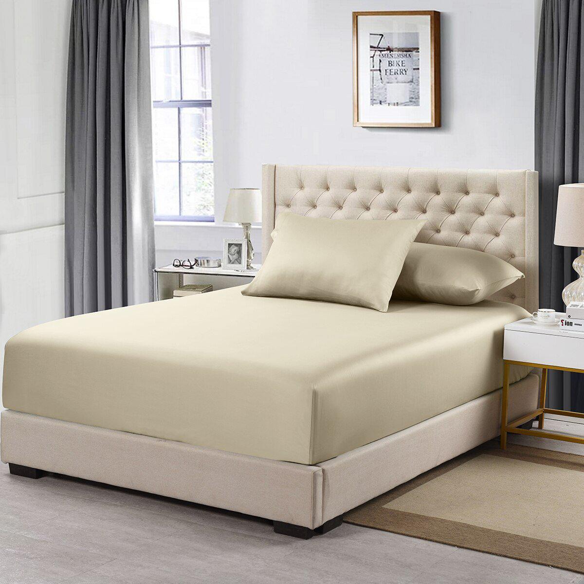 Split California King 2 Cotton Fitted Sheets Only - 608 Thread Count USA